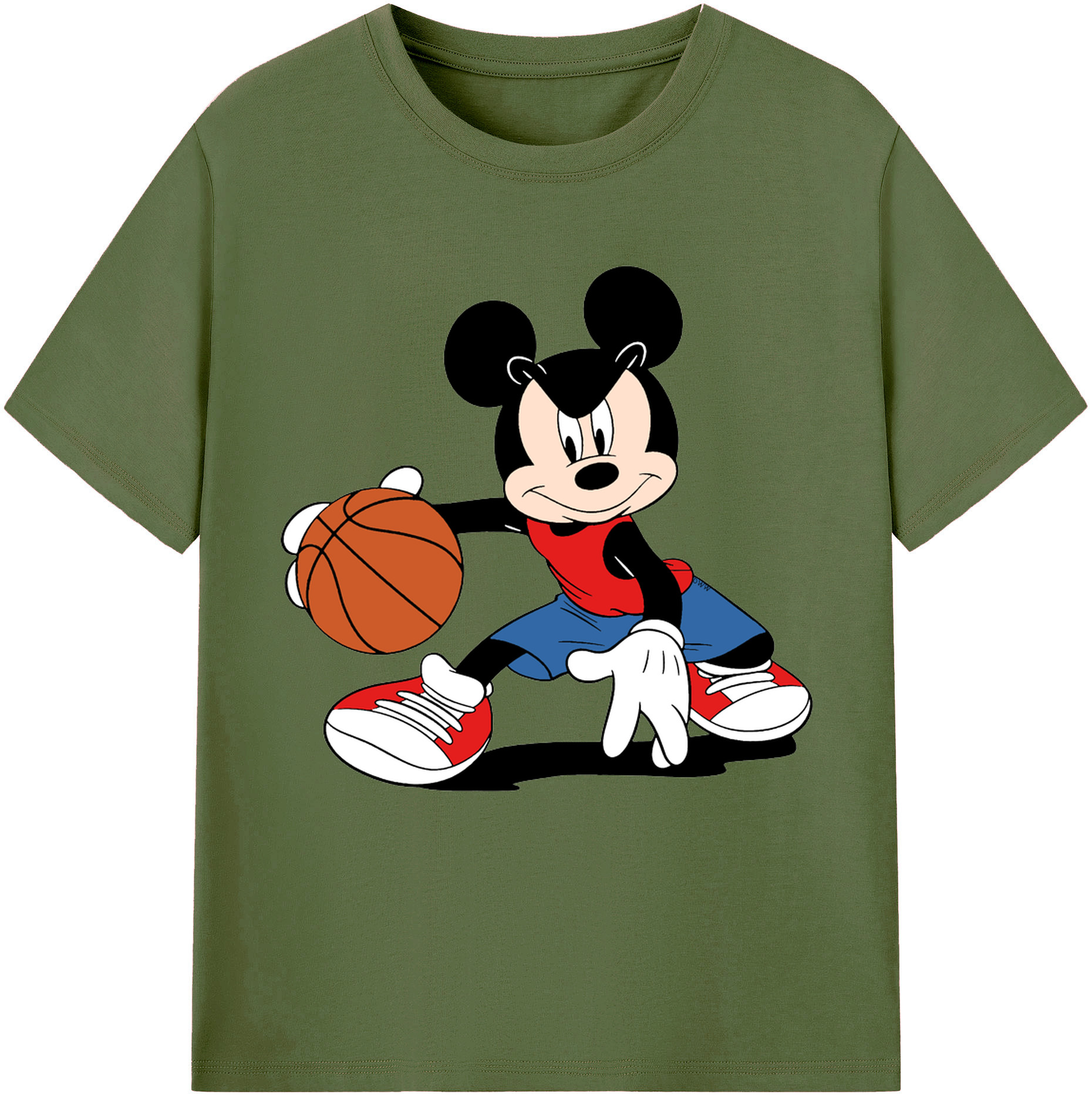 （画像用） ミッキーマウス Mickey Mouse 綿100％半袖Tシャツ（フロントプリント）